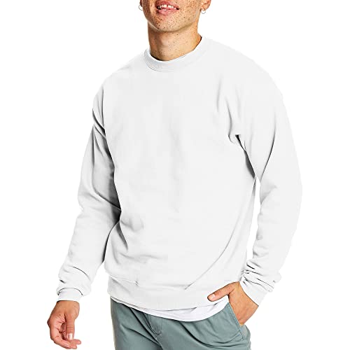 Hanes Men's EcoSmart Sweatshirt, white, X Large