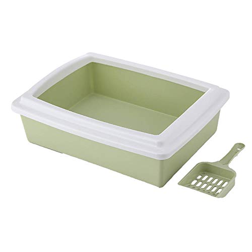 Pet Bedpan Toilet cat Litter Box semi-Closed high Fence pet cat Toilet Removable and Washable cat Litter Box cat Toilet Dog Carton Cleaning Shovel Household Plastic Sandbox Supplies,Green