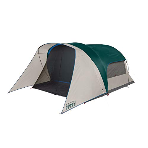 Coleman Cabin Camping Tent with Screened Porch, 4/6 Person Weatherproof Tent with Enclosed Screened Porch Option, Includes Rainfly, Carry Bag, Extra Storage, and 10 Minute Setup