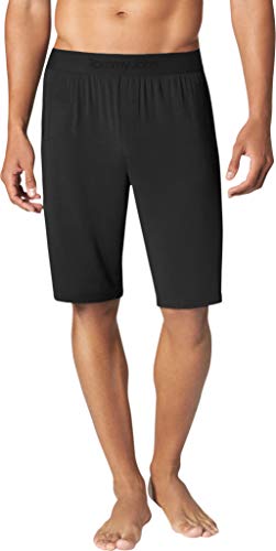 Tommy John Men's Second Skin Pajama Shorts - Comfortable Soft Sleep & Lounge Bottoms for Men (Elastic Band, Black, Small)