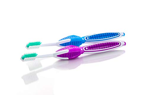 MD Brush, Dentist Recommended Manual Toothbrush. Advanced Plaque Control with 45° Deep Clean Patented Technology, Ergonomic- Smart Grip, W-Cut Extra-Soft Bristles. ADA-Approved Brushing Method. 2 pack