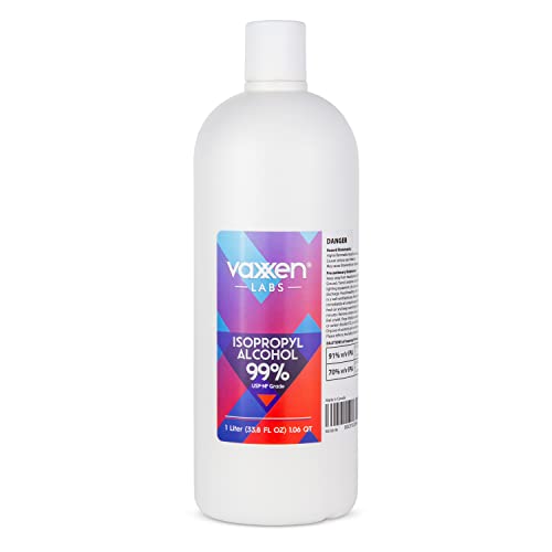 Isopropyl Alcohol 99% (IPA) Made in USA - USP-NF Grade - 99 Percent Concentrated Rubbing Alcohol (1 Liter)