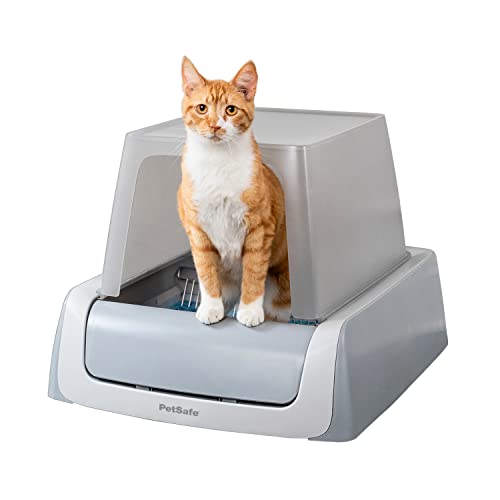 PetSafe ScoopFree Self-Cleaning Cat Litter Box - Never Scoop Litter Again - Hands-Free Cleanup With Disposable Crystal Tray - Less Tracking, Better Odor Control - Includes Hood & Disposable Tray