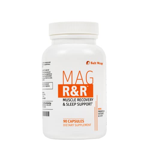 SaltWrap Mag R&R - Nighttime Muscle Cramps Support, Natural Sleep Support for Adults with Magnesium Glycinate for Muscle Spasm and Leg Cramps Relief, 90 Capsules
