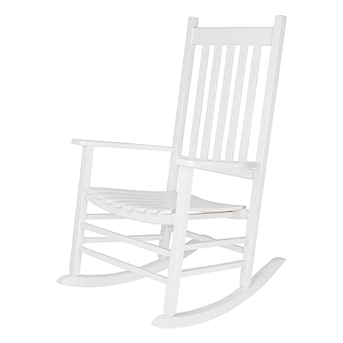 Shine Company 4332WT Vermont Porch Rocker | High Back Rocking Chair – White