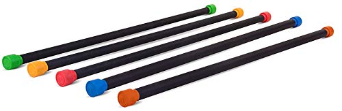 Fitness Republic Weighted Bar Sculpting Workout Bars for Exercise | Body Bar Balance Bar, Strength training bars weighted exercise bar set for Physical Therapy, Body Toning Set (6lb, 8lb, 10lb, 12lb & 14lb)