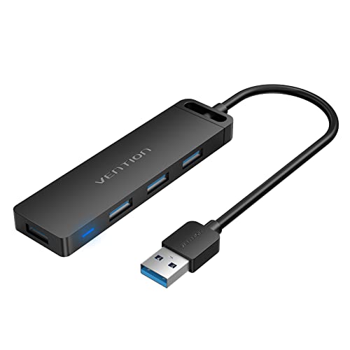 USB Hub, VENTION 4-Port USB 3.0 Hub Ultra-Slim Data USB Splitter Charging Supported Compatible with MacBook, Laptop, Surface Pro, PS4, PC, Flash Drive, Mobile HDD (0.5FT/0.15M)