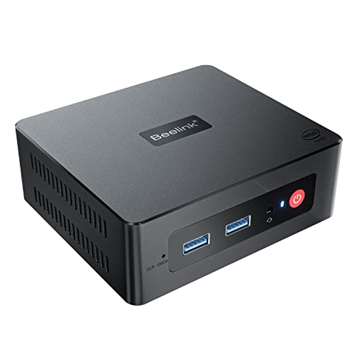 Beelink GK55 Mini PC W11 Pro(&Ubuntu), Intel Celeron J4125 Processor 8GB RAM DDR4L/256GB SSD, 4K@60Hz, Dual Gigabit Ethernet, Dual Band WiFi, 4K HD, Dual HDMI, Support Auto Power On