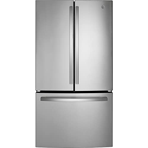 GE GNE27JYMFS 36' French Door Refrigerator with 27 cu. ft. Total Capacity Energy Star LED Lighting Internal Water Dispenser Spill-Proof Shelves in Fingerprint Resistant Stainless Steel