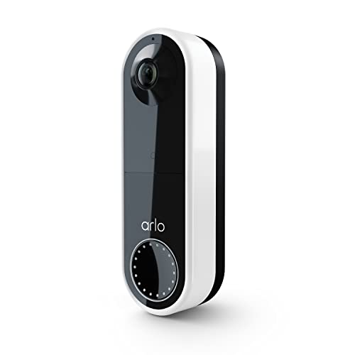 Arlo Essential Video Doorbell - HD Video, 180° View, Night Vision, 2 Way Audio, Direct to Wi-Fi No Hub Needed, Wire Free or Wired, White - AVD2001