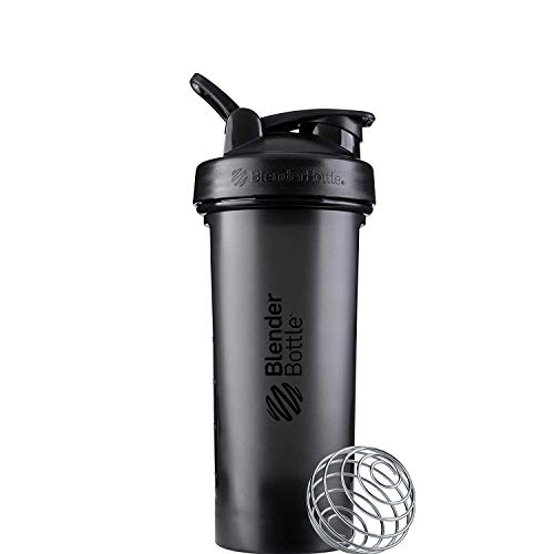 BlenderBottle Classic V2 Shaker Bottle Perfect for Protein Shakes and Pre Workout, 28-Ounce, Black