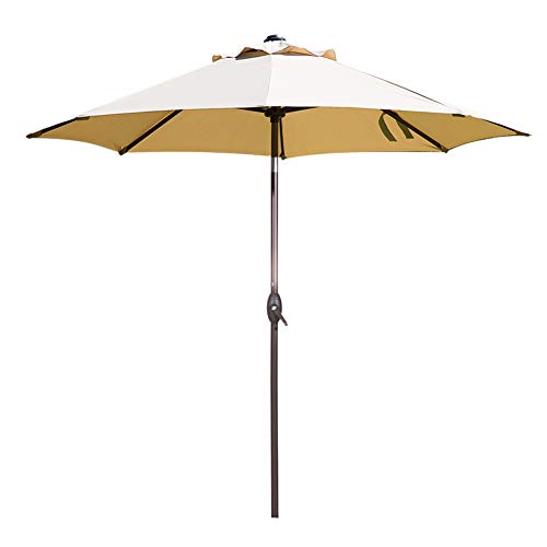 Abba 11ft Patio Umbrella Outdoor Umbrella Market Table Umbrellas with Push Button Tilt, Crank and 8 Sturdy Ribs for Lawn, Garden, Deck, Backyard & Pool, Beige