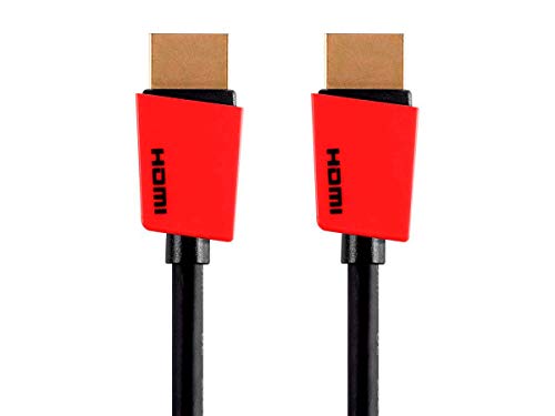 Monoprice 113771 High Speed HDMI Cable - 3 Feet - Red, 4K@60Hz, HDR, 18Gbps, YUV, 4:4:4, 32AWG - Palette Series