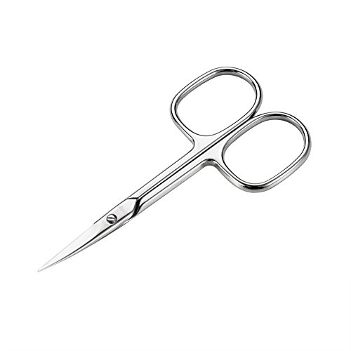 LIVINGO Premium Manicure Nail Scissors, Multi-purpose Stainless Steel Cuticle Beauty Grooming Kit for Eyebrow, Eyelash, Dry Skin Curved Blade 3.5 inch