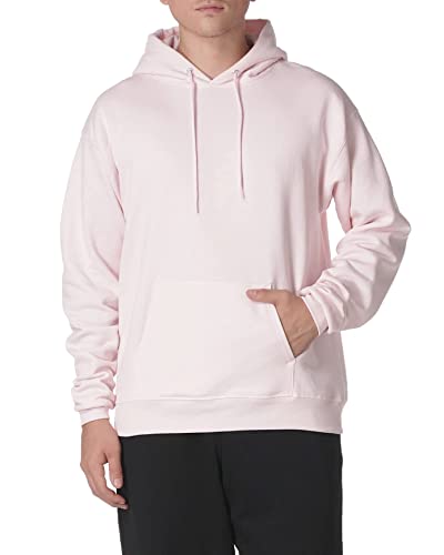 Hanes Men's Pullover EcoSmart Hooded Sweatshirt, pale pink, Medium