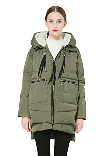 Orolay Women's Thickened Down Jacket Green L