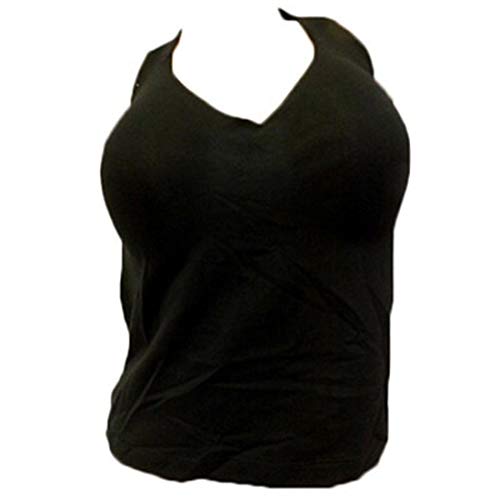 Bali 3008 No Poke Shaping Halter Cami Top Built in Underwire Bra (38DD, Black)