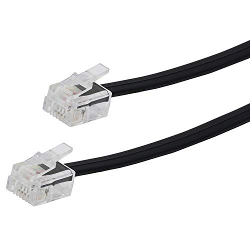 Short Phone Line Cord Fax DSL ADSL Modem Landline Small RJ11 Telephone Cable 6P4C (2 Pack) Universally Compatible