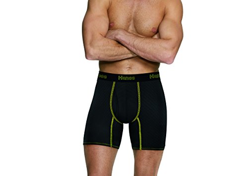 Hanes Men's 3-Pack Comfort Flex Fit Ultra Lightweight Mesh Boxer Brief, Black/Gray, Medium