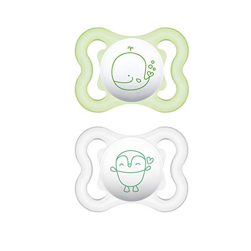 MAM Mini Air Pacifiers (2 pack), MAM Sensitive Skin Pacifier 0-6 Months, Best Pacifier for Breastfed Babies, Unisex Pacifiers, 0-6 (Pack of 2)