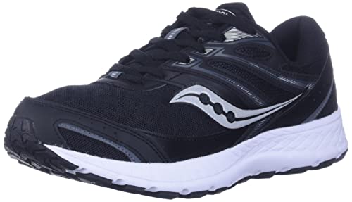 Saucony Women's Cohesion 13 Walking Shoe, Black | White, 7.5 M US