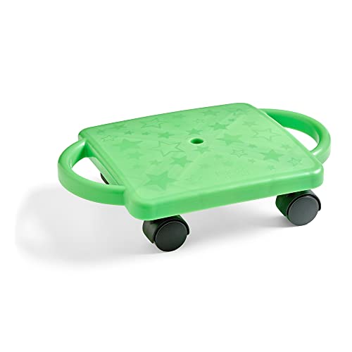 hand2mind Green Indoor Scooter Board with Handles, Gym Scooters for Kids, Recess Toys, PE Equipment for Elementary School, Kids Indoor Play Equipment, Floor Scooter, Kids Sports Activities