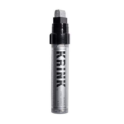 Krink K-55 Silver Paint Marker - Vibrant and Opaque Fine Art Acrylic Paint Pens for Smooth Surfaces - Acrylic Paint Markers for Metal Paper and Painted Surfaces - Graffiti Markers for Signs and More…