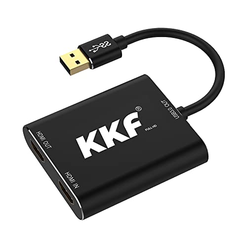 KKF HDMI Video Capture Card, 4K 60hz USB 3.0, Capture Card for Live Streaming and Recording, 1080P 60FPS Game Capture Device Work on PS5 PS4 Xbox Nintendo Switch 3ds DSLR OBS with HD Ultra-Low Latency