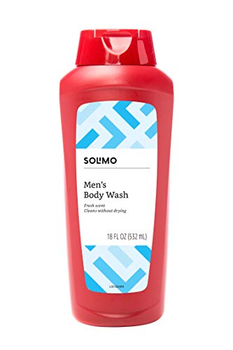 Amazon Brand - Solimo Men's Body Wash, Fresh Scent, 18 fl oz