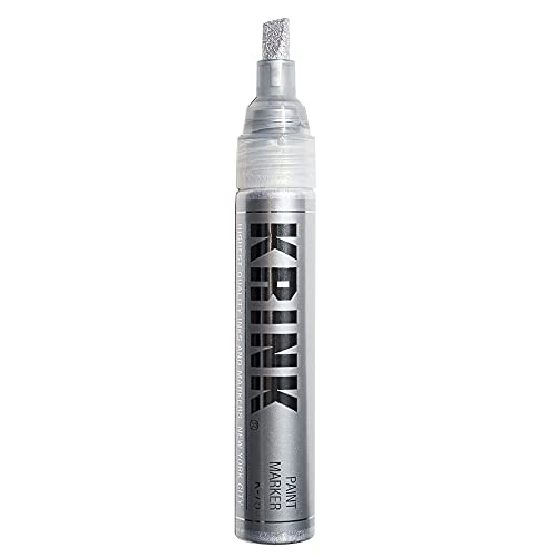 Krink K-75 Silver Paint Marker - Vibrant and Opaque Fine Art Paint Pen for Any Surface - Permanent Graffiti Markers - Krink Paint Markers with Alcohol-Based Paint for Plastic Glass Paper and More
