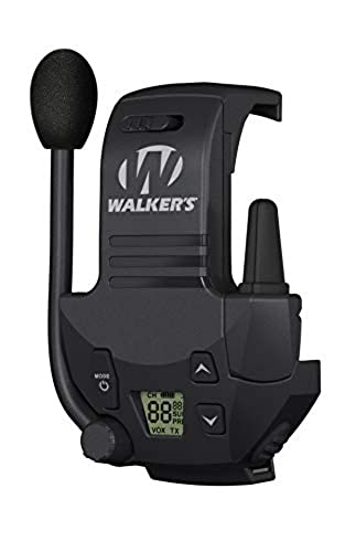 Walker's Razor Walkie Talkie Handsfree Communication up to 3 Miles , Black