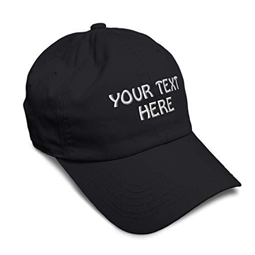 Soft Baseball Cap Custom Personalized Text Cotton Dad Hats for Men & Women Buckle Closure Black