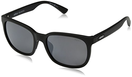 Revo Polarized Sunglasses Slater Modified Rectangle Frame 55 mm, Matte Black Frame, Graphite