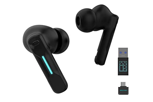 Middle Rabbit SW4 Wireless Gaming Earbuds for PC PS4 PS5 Switch Mobile - 2.4G Dongle & Bluetooth - 40ms Low Latency - Headphones with Built-in Microphone - 4 Mics PC Earbuds - PS4 PS5 Headset