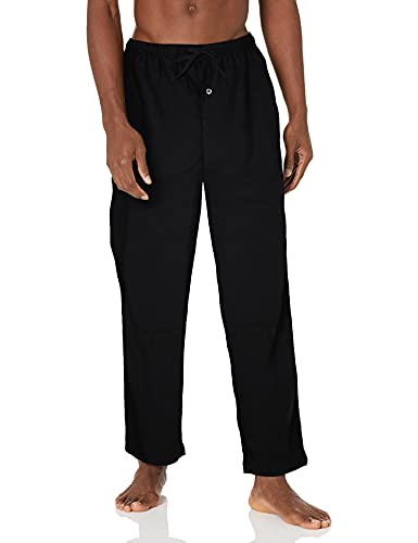 Amazon Essentials Men's Flannel Pajama Pant (Available in Big & Tall), Black, Medium