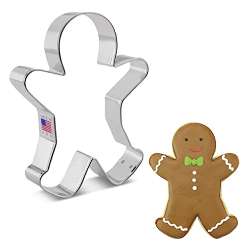 Happy Gingerbread Man Cookie Cutter, Large 5.25' by Ann Clark Cookie Cutters