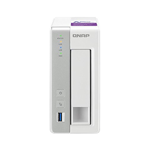 QNAP TS-131P-US Personal Cloud NAS with DLNA, Mobile apps and Airplay Support. ARM Cortex A15 1.7GHz Dual Core, 1GB RAM