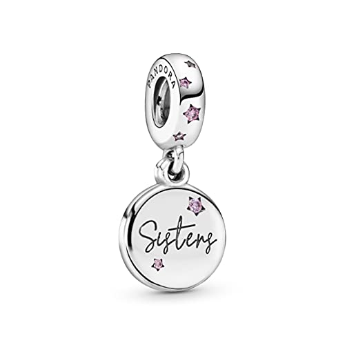 PANDORA Jewelry Forever Sisters Dangle Cubic Zirconia Charm in Sterling Silver