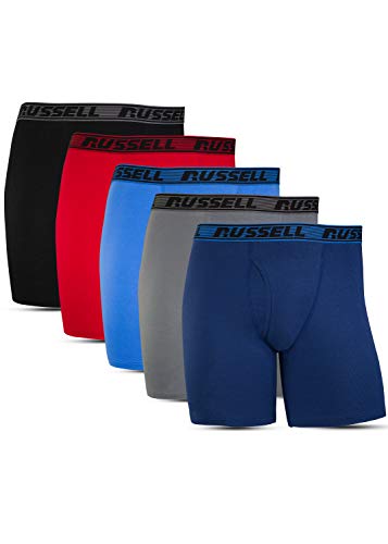 Russell Athletic mens All Day Comfort (5 Pack) Boxer Briefs, Boxer Brief - Assorted, Medium US