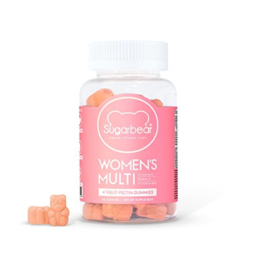 Sugarbear Women's MultiVitamin, Vegan Collagen Booster Blend, with Glutathione, Omega-3, Folate, Biotin & Vitamin C (1 Month Supply)
