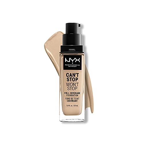 NYX PROFESSIONAL MAKEUP Can't Stop Won't Stop Foundation, 24h Full Coverage Matte Finish - Nude