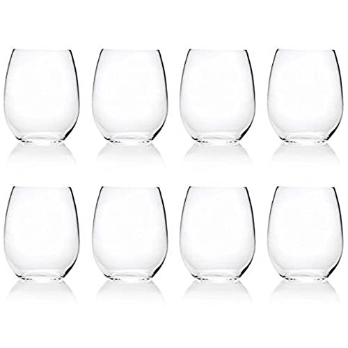 18-ounce Acrylic Glassses Stemless Wine Glasses, set of 6 Clear - Unbreakable, Dishwasher Safe, BPA Free…