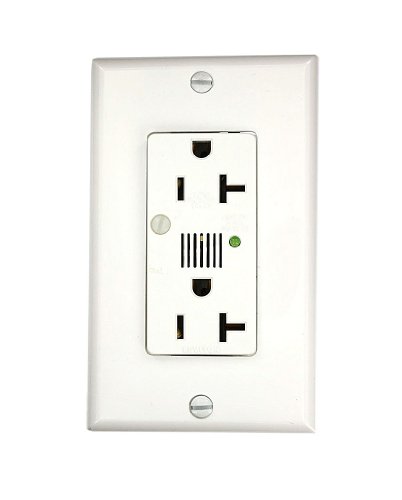 Leviton 7380-W 20 Amp, 125 Volt, Decora Plus Duplex Surge Suppressor Receptacle, Straight Blade, Industrial Grade, Surge with Indicator Light, White