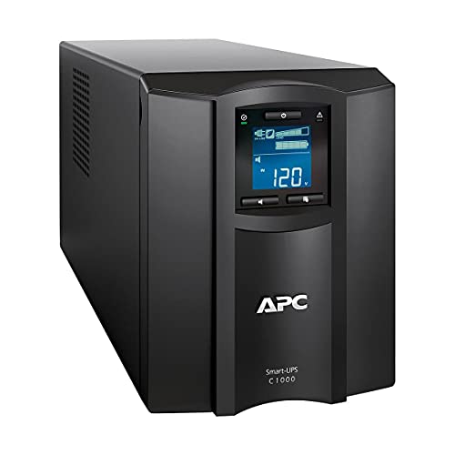 APC 1000VA Smart UPS with SmartConnect, SMC1000C Sinewave UPS Battery Backup, AVR, 120V, Line Interactive Uninterruptible Power Supply
