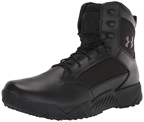 Under Armour Men's Stellar Tac Side Zip Military and Tactical Boot, Black (001)/Black, 12