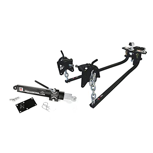 Camco EAZ-Lift Elite 1,200lb RV Weight Distribution Hitch | Adjustable Sway Control & Interchangeable Spring Bars | Pre-Installed Hitch Ball & Sway Control Ball | 1,400lb Max Tongue Weight (48069)