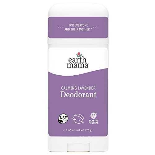 Earth Mama Calming Lavender Deodorant | Safe for Sensitive Skin, Pregnancy and Breastfeeding, Contains Organic Lavender, Calendula and Coconut Oil with No Fragrance Chemicals, 2.65-Ounce