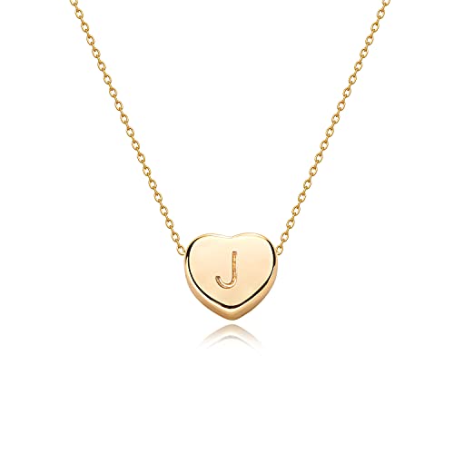 Tiny Gold Initial Heart Necklace-14K Gold Filled Handmade Dainty Personalized Letter Heart Choker Necklace Gift For Women Necklace Jewelry