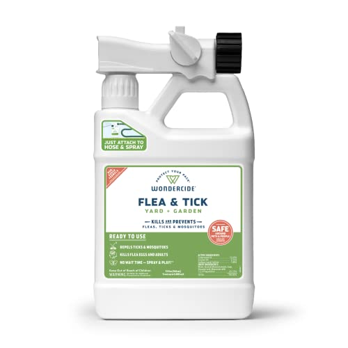 Wondercide - Ready to Use Flea, Tick, and Mosquito Yard Spray with Natural Essential Oils – Mosquito and Insect Killer, Treatment, and Repellent - Plant-Based - Safe Around Pets, Plants, Kids - 32 oz
