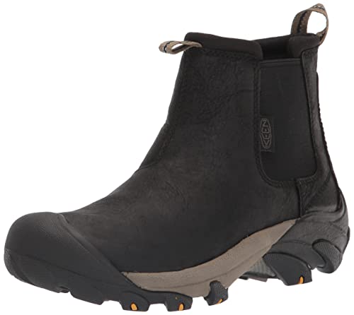 KEEN Women's Targhee 2 Mid-Height Hiking Chelsea Boot, Black/Brindle, 8